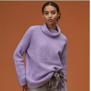 Anthropologie Light Pink Cowl Neck Sweater Oversized Sz S